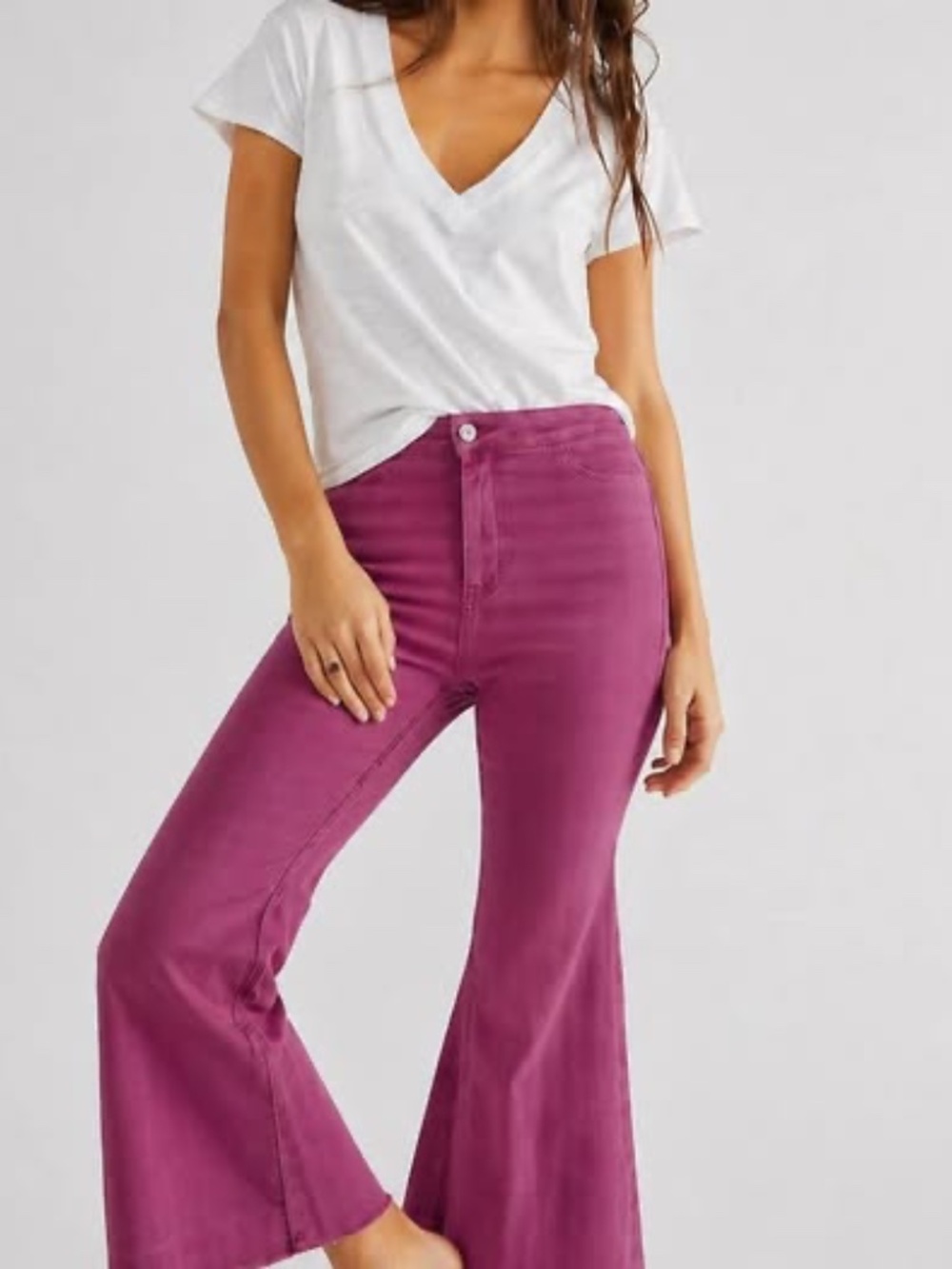 Free People We The Free Youthquake Flare Jeans – Magenta/Purple – Size 31